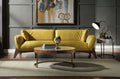 Aluminum And Cocoa Drum Coffee Table Brown Gold Primary Living Space Modern Round Genuine Leather Sled