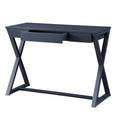 Charcoal 1 Drawer Writing Desk With X Shaped Base Charcoal Writting Desk Office Freestanding Poplar Rectangular Drawers Desk Wood Sled