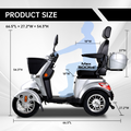 Xl3D4L Electric Mobility Recreational Travel Scooter For Adults,Mobility Scooters For Seniors, 4 Wheel Powered Mobility Scooters Silver Abs Pc Abs Pc