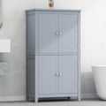 Elegant Bathroom Floor Storage Cabinet, Bathroom Storage Unit, Freestanding Cabinet With 4 Doors, Adjustable Shelves, Adaptable Shelves, Grey Grey Mdf