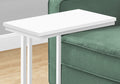 Accent Table, C Shaped, End, Side, Snack, Living Room, Bedroom, White Laminate, White Metal, Contemporary, Modern White Mdf