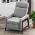 Set Of Two Wood Framed Upholstered Recliner Chair Adjustable Home Theater Seating With Thick Seat Cushion And Backrest Modern Living Room Recliners,Gray Gray Linen