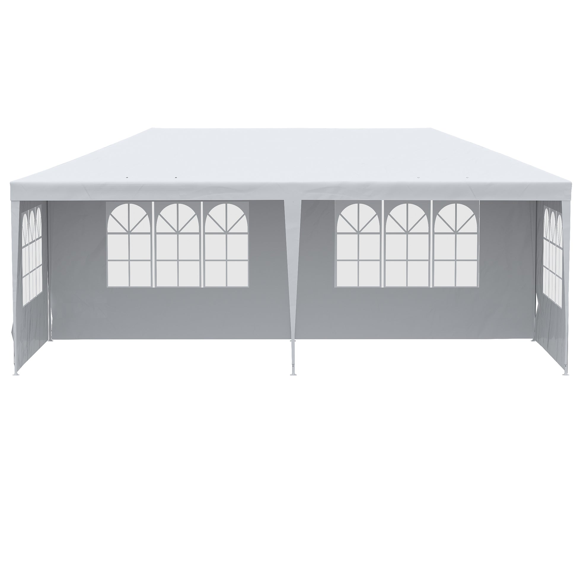 Outsunny 10' X 20' Large Party Tent, Events Shelter Canopy Gazebo With 4 Removable Side Walls, Shade Shelter For Weddings, White White Steel