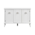 Simple And Atmospheric Solid Wood Veneer Fraxinus Mandschuric Cabinet With Three Acacia Solid Doors,Adjustable, Suitable For Study, Corridors,And Entrances. White Mdf
