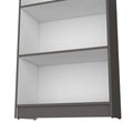 Matt Gray And White 5 Shelf Bookcase 5 Grey White Standard Horizontal Primary Living Space Closed Back Wood Wood