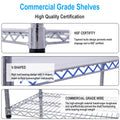 6 Tier 6000Lbs Capacity Nsf Metal Shelf Wire Shelving Unit, Heavy Duty Adjustable Storage Rack With Wheels & Shelf Liners For Commercial Grade Utility Steel Storage Rack, Chrome 82