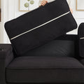 86.5 Inch Sofa Couch Deep Seat Sofa With Two Storage Spaces, T Pyce Charging Portsusb Charging Ports & 2 Cup ,Corduroy 3 Seater Couch, Modern Sofas For Living Room Black Foam Corduroy 3 Seat