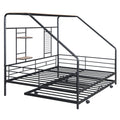 Full Size Metal House Bed With Trundle, Black Full Black Metal