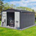 Metal Garden Sheds 10Ft 12Ft Outdoor Dark Grey Dark Gray Metal