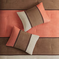 7 Piece Faux Suede Comforter Set Coral Cal King California King Coral Polyester
