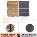 30 Pcs Interlocking Deck Tiles Striped Pattern, 12