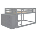 Full Over Full Bunk Bed With 4 Drawers And 3 Shelves Gray Full Gray Solid Wood