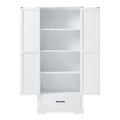 Tall Bathroom Storage Cabinet, Cabinet With Two Doors And One Drawer, Adjustable Shelf, Mdf Board, White White Mdf