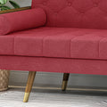 Aidan Mid Century Modern Tufted Fabric Sofa Red Fabric