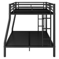 Full Xl Over Queen Metal Bunk Bed With Ladder And Guardrails, Black Expected Arrival Time: 9.7 Box Spring Not Required Full Xl Black Metal Metal