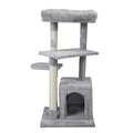 Double Level Cat Tree Stand House Furniture Kittens Activity Tower Posts Kitty Pet Play House Light Gray Light Gray Particle Board