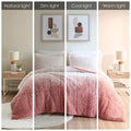 Ombre Shaggy Long Fur Comforter Mini Set Twin Blush Polyester