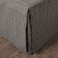 3 Piece Split Corner Pleated Quilted Bedspread Dark Grey King Dark Grey Polyester