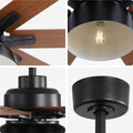 66 Inch Ceiling Fan With 6 Speed Wind 8 Dual Colors Blades Remote Control Reversible Dc Motor With Light Black Plywood