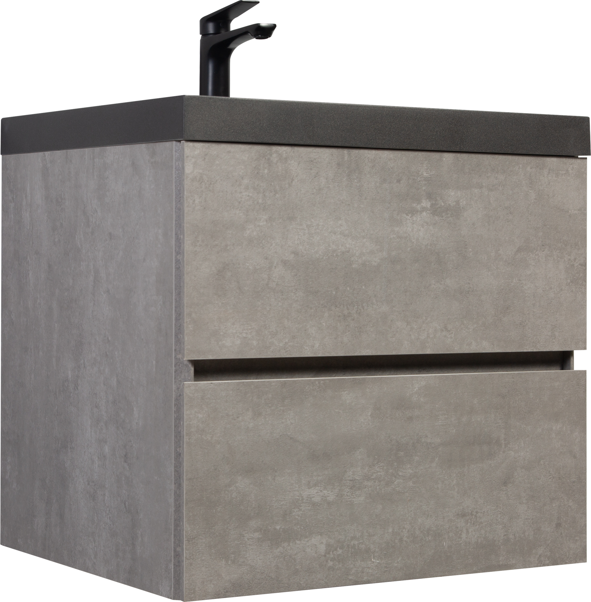 24" Floating Bathroom Vanity With Sink, Modern Wall Mounted Bathroom Storage Vanity Cabinet With Black Quartz Sand Top Basin And Soft Close Drawers, 24V12 24Gr Grey 24Vedi 24B 2 Grey Ash Wall Mounted Plywood