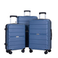 Hardshell Suitcase Spinner Wheels Pp Luggage Sets Lightweight Durable Suitcase With Tsa Lock,3 Piece Set 20 24 28 ,Blue Blue Polypropylene