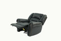 Modern 1Pc Manual Motion Recliner Chair Glider Black Color Bonded Leather Armrest Cushion Seating Living Room Furniture Black Faux Leather Primary Living Space Contemporary,Modern Bonded Leather