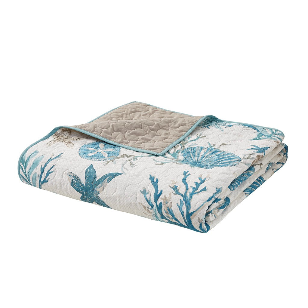 6 Piece Cotton Sateen Quilt Set With Throw Pillows Aqua Full Queen Full Aqua Cotton