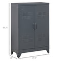 Homcom Industrial Steel Storage Cabinet Storage Organizer Gray Grey Metal