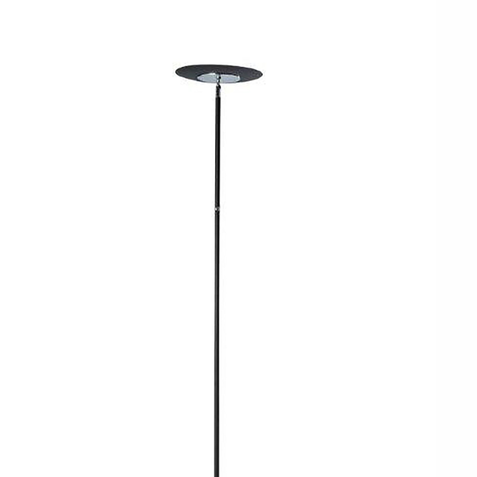 72" Tall" Linea" Adjustable Torchiere Led Floor Lamp, Satin Black Black Metal