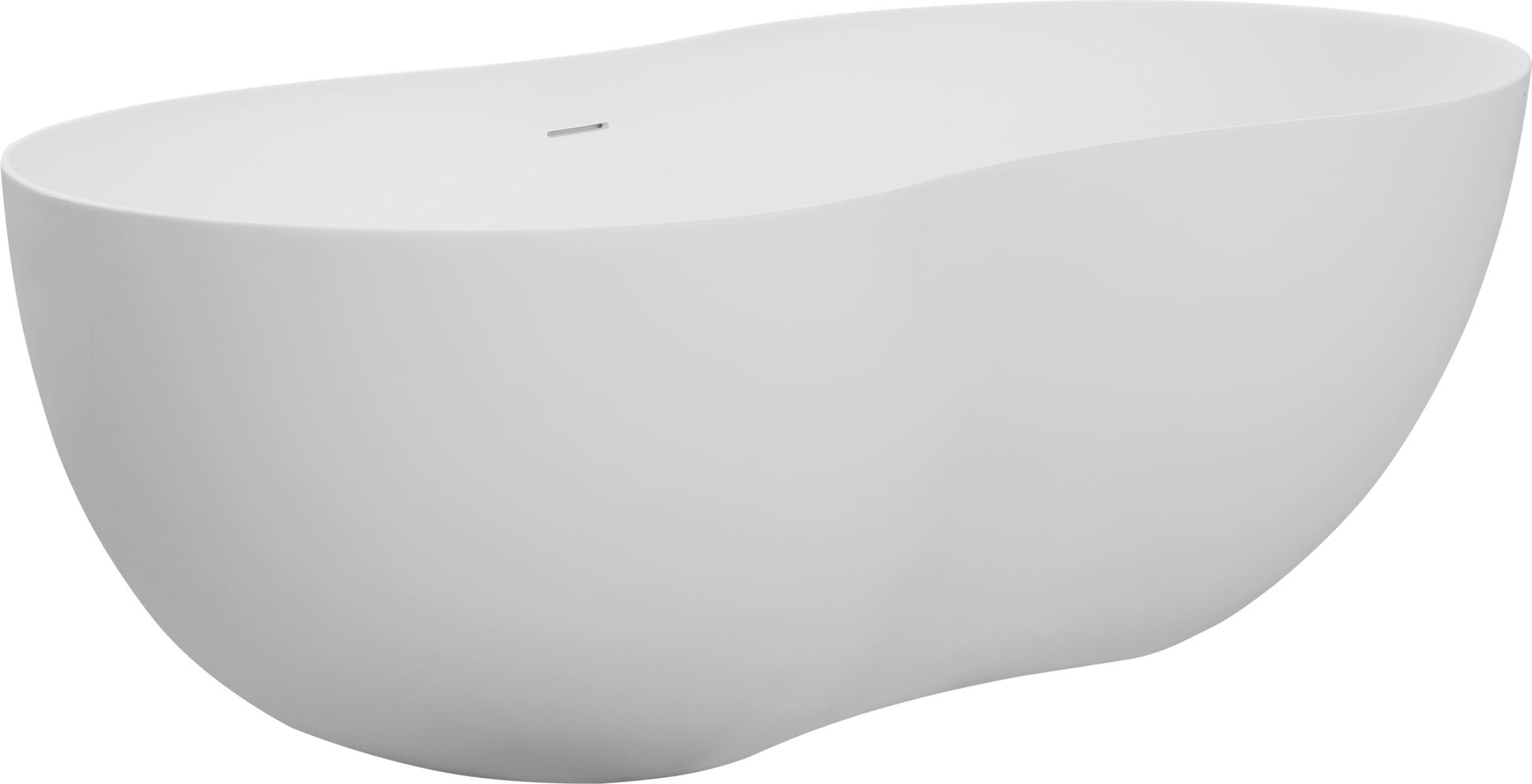 67" Freestanding Solid Surface Bathtub, Stone Resin Freestanding Bath Tub With Overflow And Pop Up Drain, Matte White 24S10 67Mw Matte White Bathroom Freestanding Tubs Solid Surface
