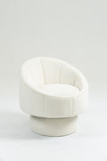 Mid Century Modern Accent Chair With Wood Frame, Upholstered Swivel Chair For Living Room Chairs With Waist Cushion, Reading Armchair For Bedroom Sunroom Beige Bedroom Modern Foam Velvet