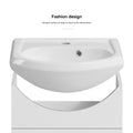 18 Inch Mini Bathroom Cabinet With Ceramic Sink White White Solid Wood