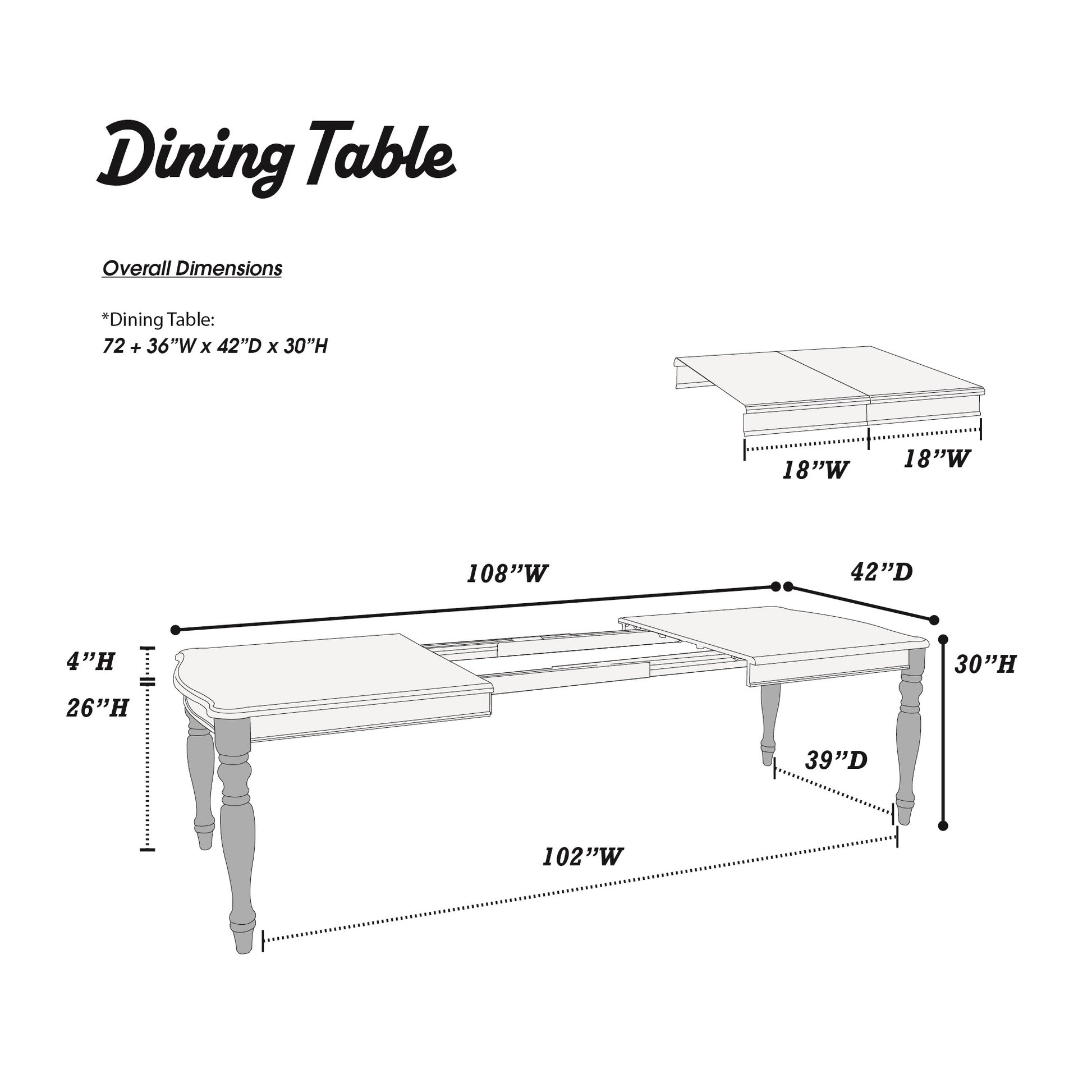 Transitional Style 1Pc Dining Table W 2X Leaves Antique White Finish Oak Top Rectangle Table Kitchen Dining Room Antique White,Oak Seats 8 Dining Room Contemporary,Modern,Transitional Rubberwood Kitchen & Dining Tables Rectangular Rubber Wood,Solid Wood