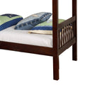 Wooden L Shaped Twin Quad Bunk Bed With Attached Ladder, Brown Twin Brown Solid Wood