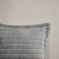 Faux Fur Comforter Set King Grey Polyester