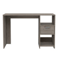 Arlington Computer Desk With 2 Open Storage Shelves And Drawer With Handle Gray Computer Desk Office Contemporary Rectangular Drawers Computer Tables Rectangular Melamine Engineered Wood