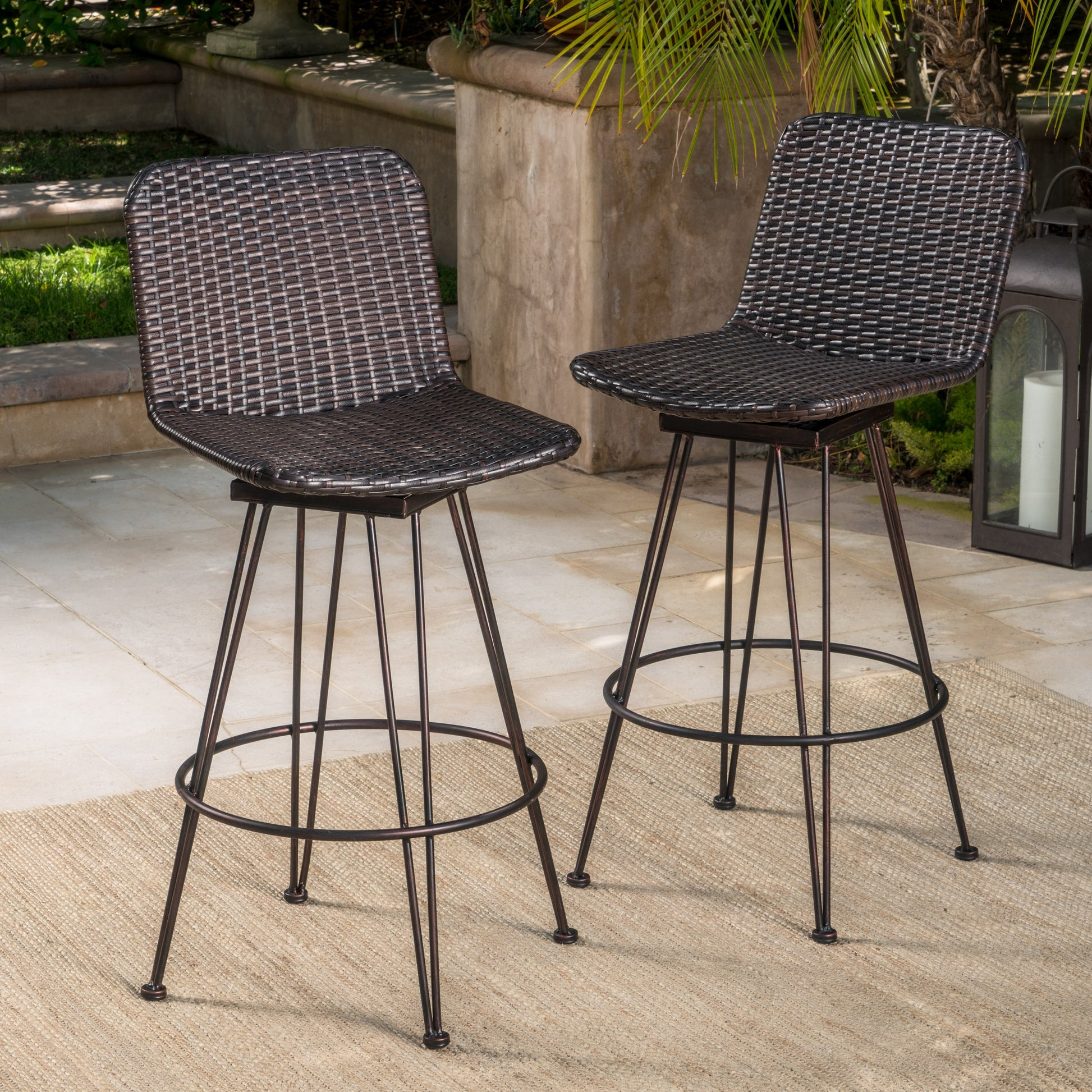 Rattan Bar Chair Brown Rattan