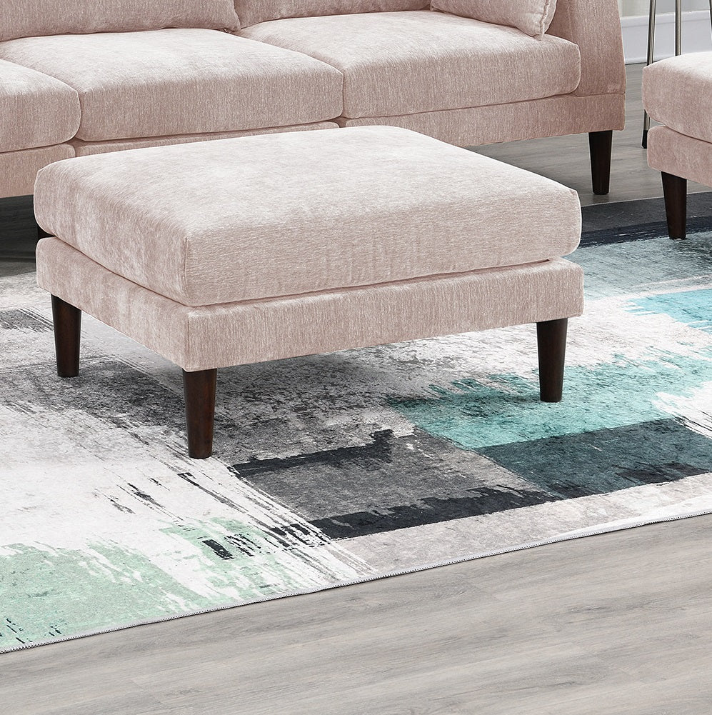 Beautiful 5Pcs Modular Sectional Set 2X One Arm Chairs 2X Armless Chair 1X Ottoman Living Room Furniture Blush Pink Morgan Fabric Pink Primary Living Space Cushion Back Classic,Contemporary,Modern