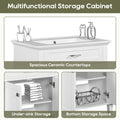30 Inch Bathroom Vanity With Ceramic Basin, Soft Close Door And Adjustable Shelves White Bathroom Solid Wood Mdf