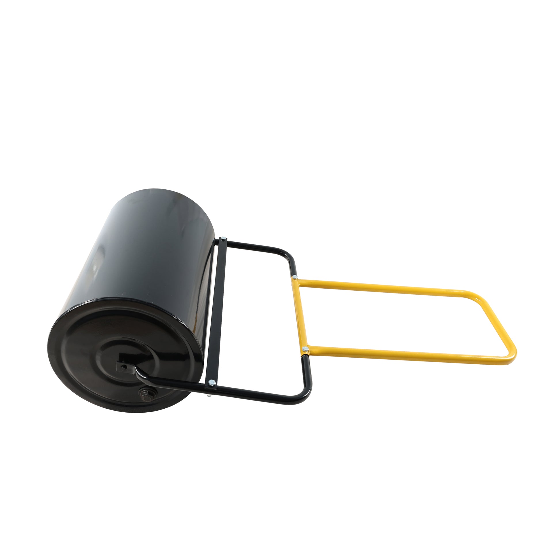 40 Litre High Capacity Lawn Roller, Can Fill Sand Water, U Shaped Ergonomic Handle, Easy To Push And Pull, Suitable For Gardens, Farms, Parks, Black Yellow Black Iron