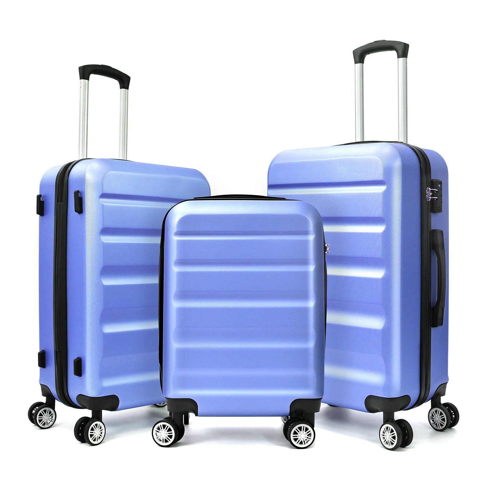 3 Piece Luggage 20Inches,24Inches,28Inches Featuring 360 Rotating Wheels And Tsa Lock Abs Hard Shell Yet Practical Design Suitable For Both Men And Women Purple Abs