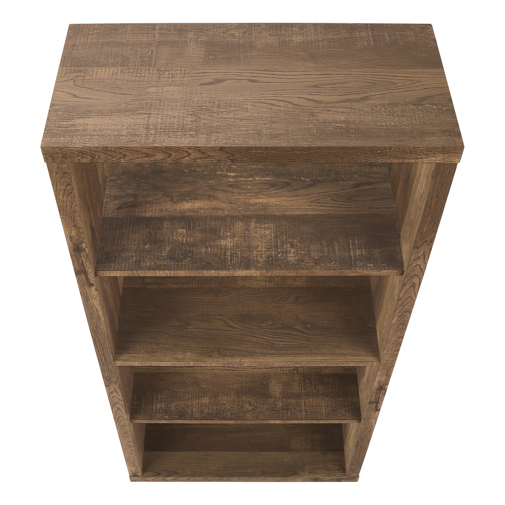 Bookshelf, Bookcase, Etagere, 5 Tier, 48"H, Office, Bedroom, Brown Laminate, Contemporary, Modern Brown Particle Board