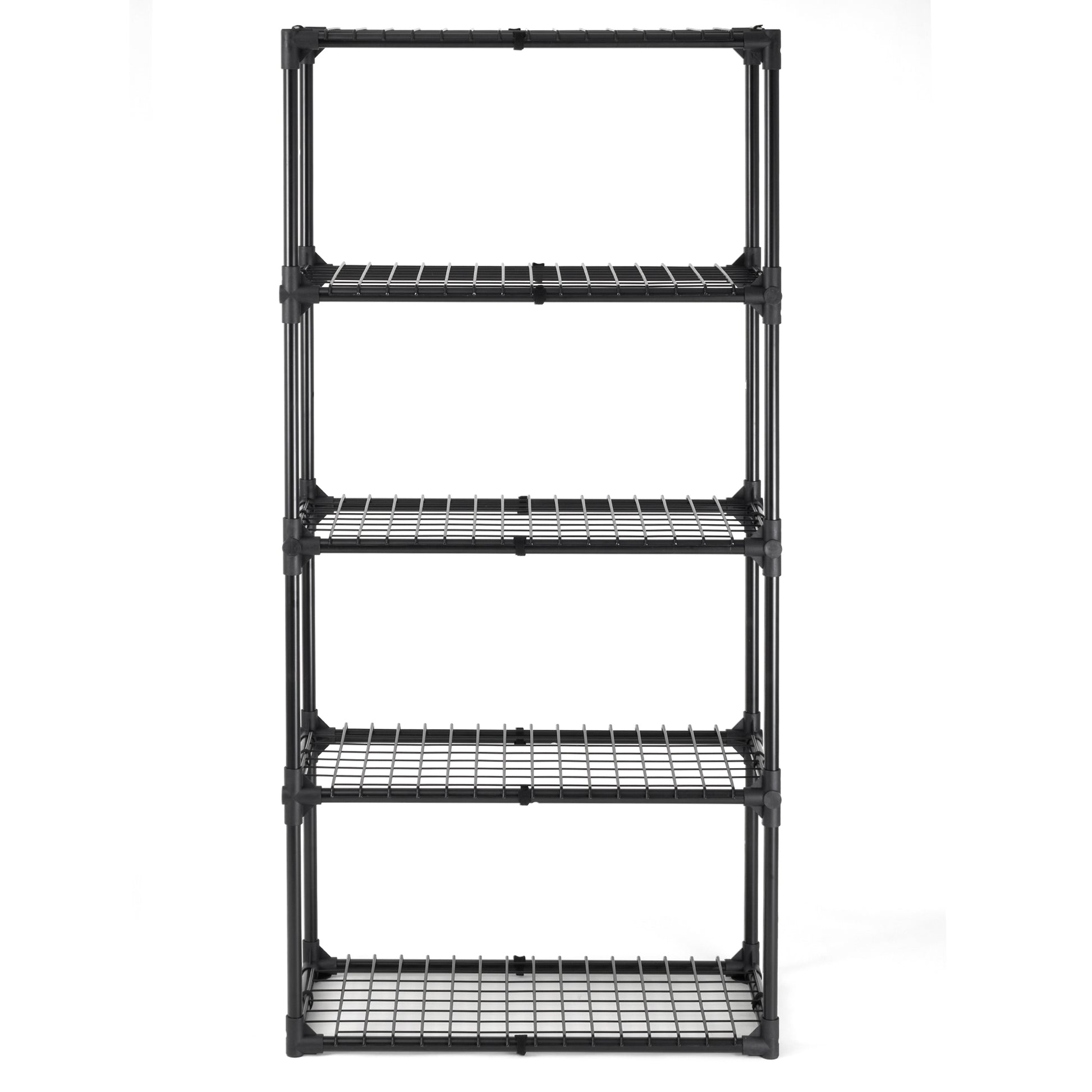 5 Shelf Wire Rack With Cover 1Pack Black Steel