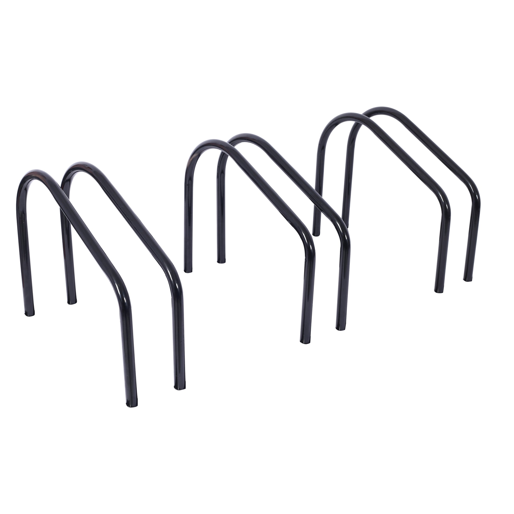 3 Bikes Floor Bike Stand, Bike Parking Rack Garage Bike Storage Stand Indoor Outdoor 22 28" Wheel Stand, Max. Tire Width 2.15",Black Painted Black Steel