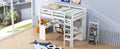 Twin Size Loft Bed With L Shaped Desk, Wardrobe And Storage Shelves, White Box Spring Not Required Twin White Wood Bedroom Solid Wood Mdf