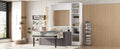 Twin Size Murphy Bed Wall Bed With Sofa,With Shelves,White Twin White Plywood