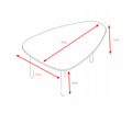 Egg Shape Coffee Table 950 White Oak White Primary Living Space Modern Rubberwood Oval Particle Board Particle Board