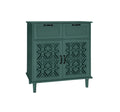 2 Door 2 Drawer Cabinet, American Furniture, Suitable For Bedroom, Living Room, Study Dark Green Mdf