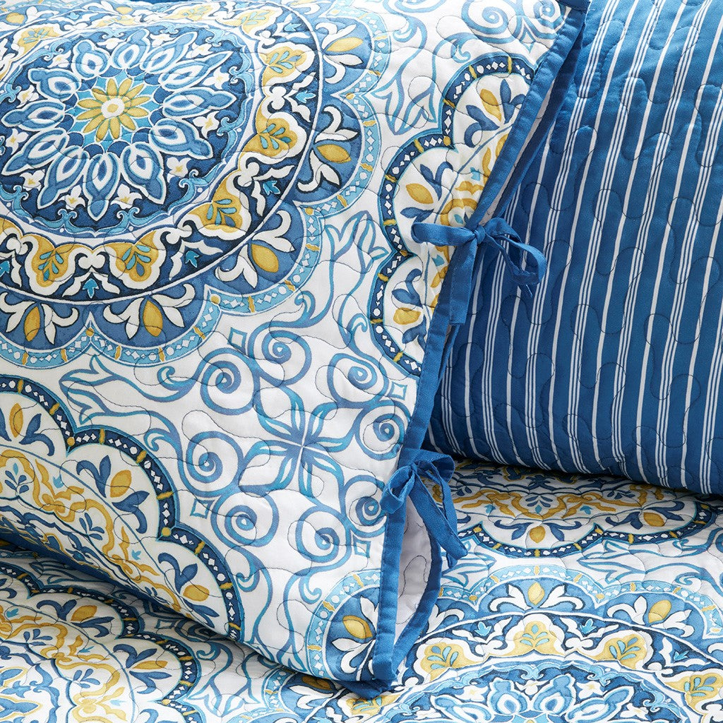 6 Piece Reversible Daybed Cover Set Blue Daybed Blue Cotton