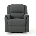 Charcoal Fabric Glider Recliner With Swivel, Manual Reclining Chair Charcoal Fabric